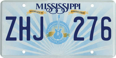 MS license plate ZHJ276
