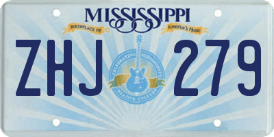 MS license plate ZHJ279