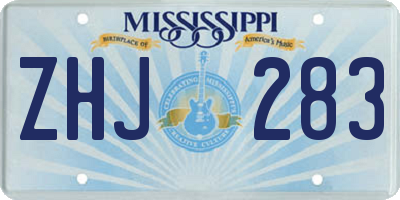 MS license plate ZHJ283