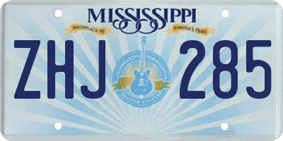 MS license plate ZHJ285