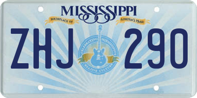MS license plate ZHJ290