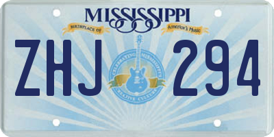 MS license plate ZHJ294