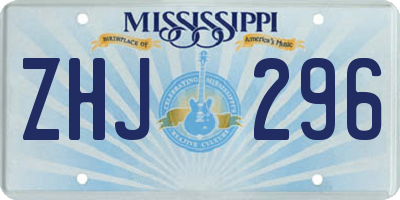 MS license plate ZHJ296