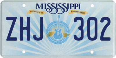MS license plate ZHJ302