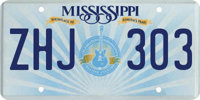 MS license plate ZHJ303