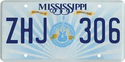MS license plate ZHJ306