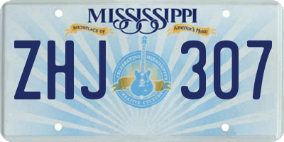 MS license plate ZHJ307