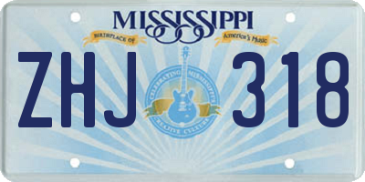 MS license plate ZHJ318
