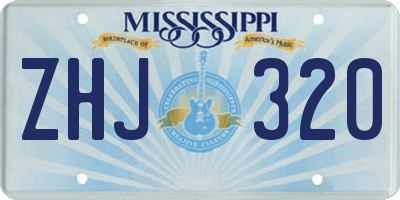 MS license plate ZHJ320