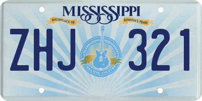 MS license plate ZHJ321