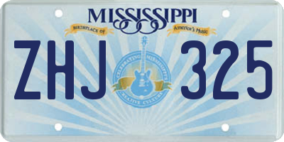 MS license plate ZHJ325