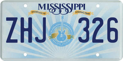MS license plate ZHJ326