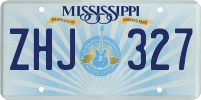 MS license plate ZHJ327