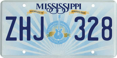 MS license plate ZHJ328