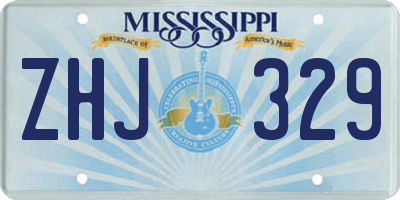 MS license plate ZHJ329