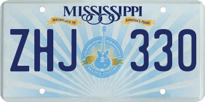 MS license plate ZHJ330