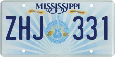MS license plate ZHJ331