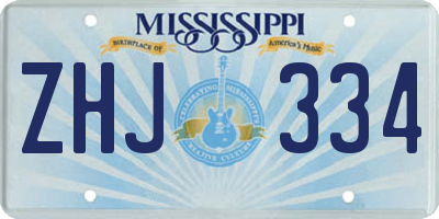 MS license plate ZHJ334