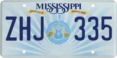 MS license plate ZHJ335