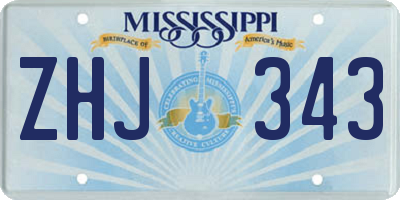 MS license plate ZHJ343