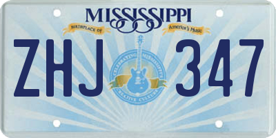 MS license plate ZHJ347