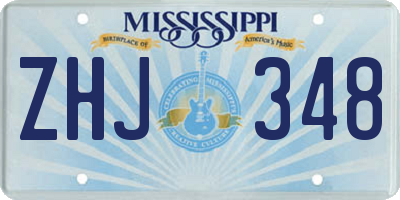 MS license plate ZHJ348