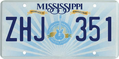 MS license plate ZHJ351