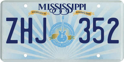 MS license plate ZHJ352