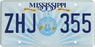 MS license plate ZHJ355