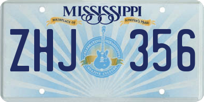 MS license plate ZHJ356