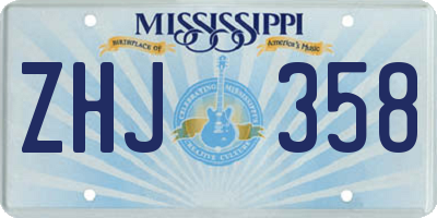 MS license plate ZHJ358