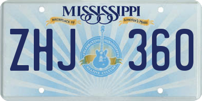 MS license plate ZHJ360