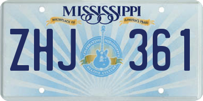 MS license plate ZHJ361