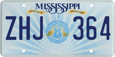 MS license plate ZHJ364