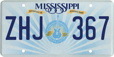 MS license plate ZHJ367