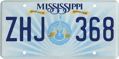 MS license plate ZHJ368