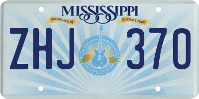 MS license plate ZHJ370
