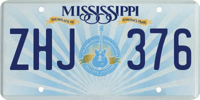 MS license plate ZHJ376
