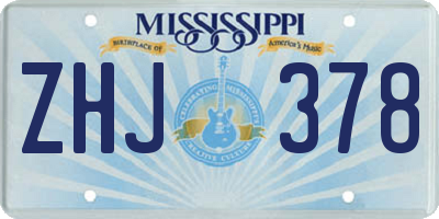 MS license plate ZHJ378