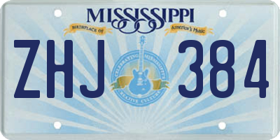 MS license plate ZHJ384
