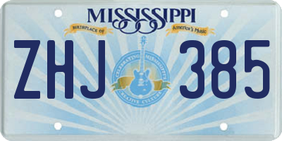 MS license plate ZHJ385