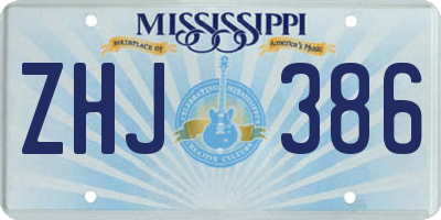 MS license plate ZHJ386
