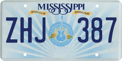 MS license plate ZHJ387