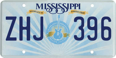 MS license plate ZHJ396