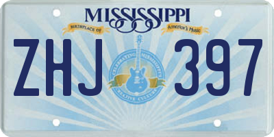 MS license plate ZHJ397