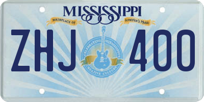 MS license plate ZHJ400