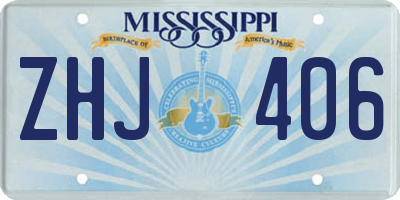 MS license plate ZHJ406