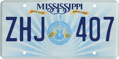 MS license plate ZHJ407