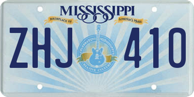 MS license plate ZHJ410
