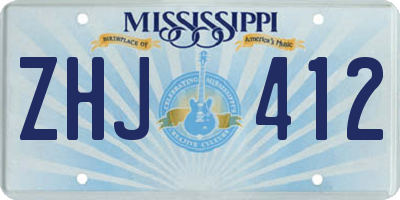MS license plate ZHJ412